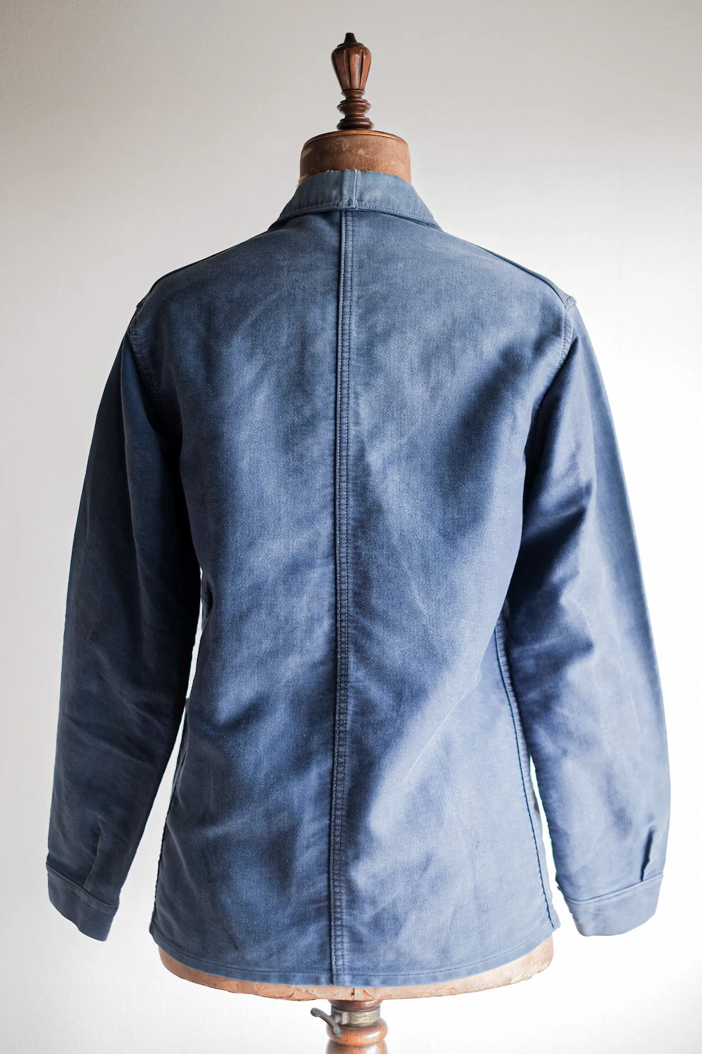 [~ 40's] Veste de travail de moleskin bleu vintage français