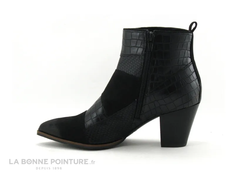 Achat chaussures Fugitive Femme Boots, vente Fugitive SINEL Noir - Alig - Bottine pointue - Talon haut