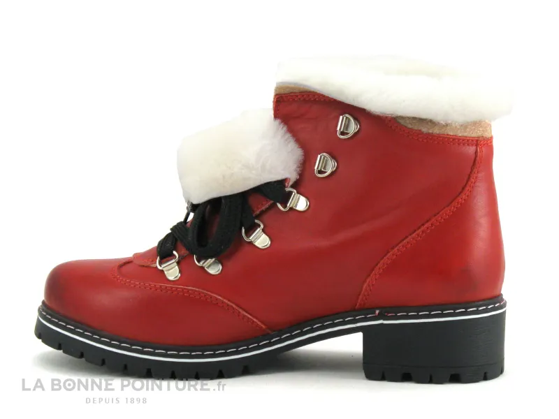 Achat chaussures Hooper Femme Chaussure montante, vente Hooper MILO Rouge - Boots fourrees Femme