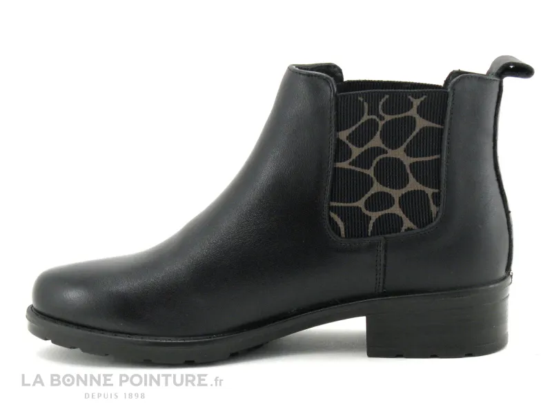 Achat chaussures Inéa Femme Boots, vente Inea JAIRO Noir - Elastique leopard - Boots Femme