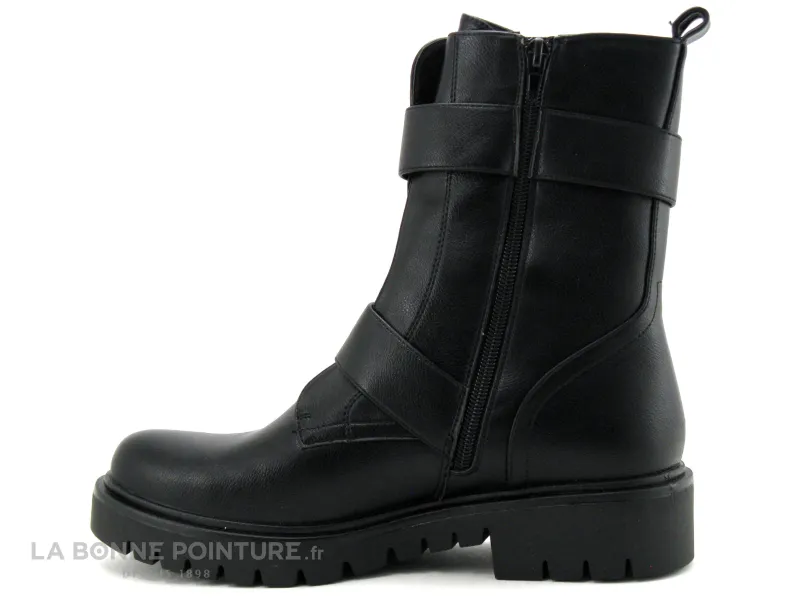 Achat chaussures Jet'7 Femme Boots, vente Jet 7 CONCLUS Noir - 2 brides - Bottine Femme semelle crantee