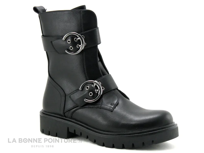 Achat chaussures Jet'7 Femme Boots, vente Jet 7 CONCLUS Noir - 2 brides - Bottine Femme semelle crantee