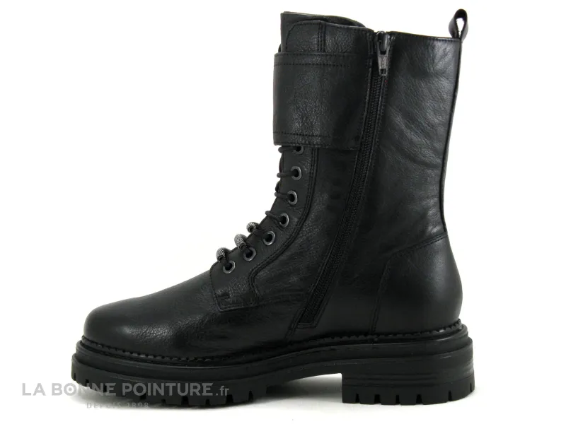 Achat chaussures Lily Mood Femme Boots, vente Lily Mood MILENA Noir - Bottine noire - Lacet avec perles metalliques