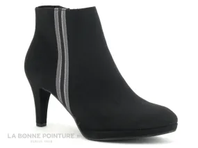 Achat chaussures Marco Tozzi Femme Boots, vente Marco Tozzi 2-25339-23 Noir - Bandes grises - Bottine talon haut