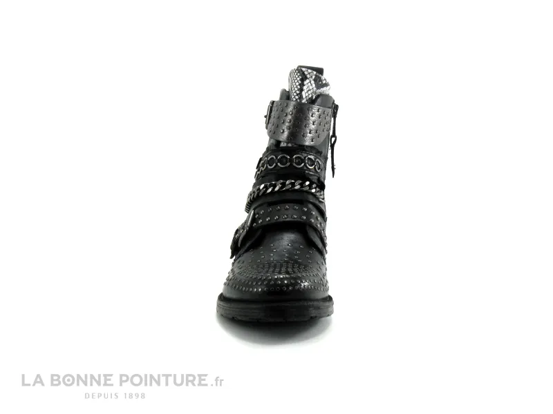 Achat chaussures Mjus Femme Boots, vente Mjus 177211 Noir Inox Blanc - Bottine clous devant