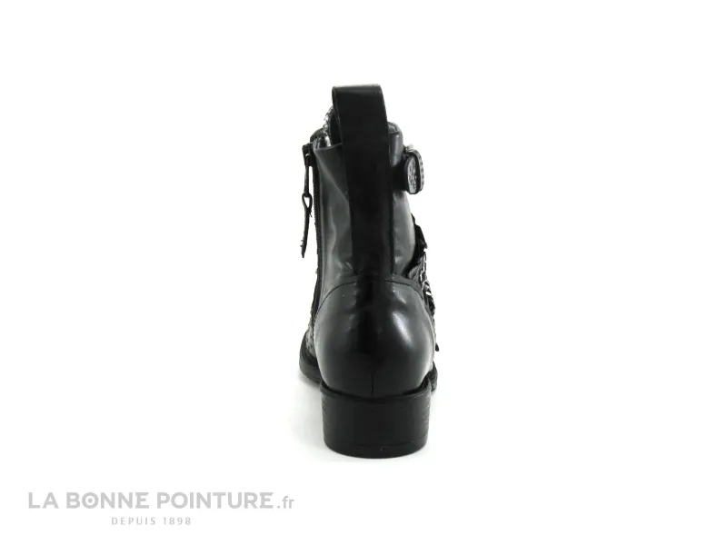 Achat chaussures Mjus Femme Boots, vente Mjus 177211 Noir Inox Blanc - Bottine clous devant