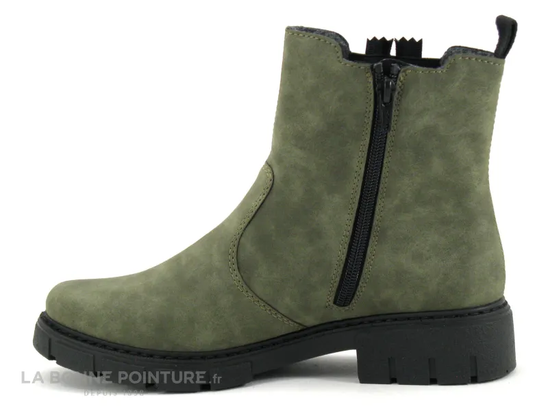 Achat chaussures Rieker Femme Boots, vente Rieker Z3560-54 green - Boots Femme kaki