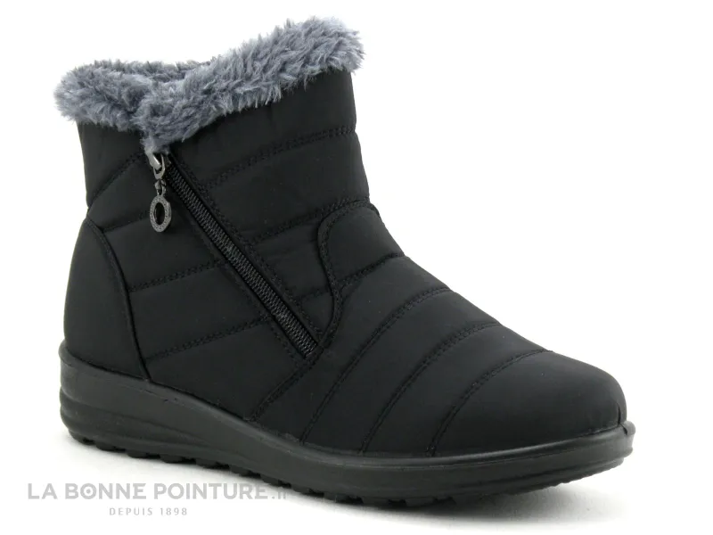 Achat chaussures Sweet R Femme Boots, vente Sweet R COUTELLE Noir - Fourrure grise- Boots Femme interieur chaud