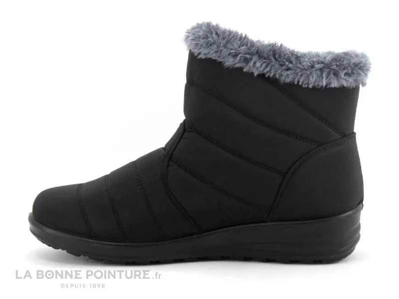 Achat chaussures Sweet R Femme Boots, vente Sweet R COUTELLE Noir - Fourrure grise- Boots Femme interieur chaud