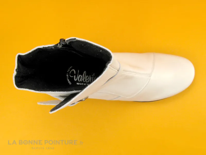 Achat chaussures Valeria's Femme Bottine, vente Valerias 5561 Blanc - Bottine compense cuir blanc