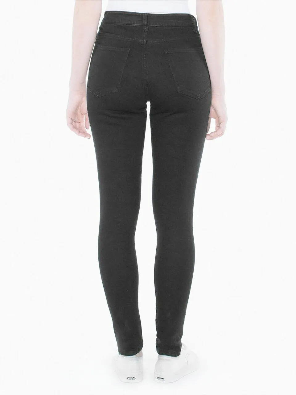 American Apparel Pencil Jeans : Skinny Taille Haute 10 po Noir ple