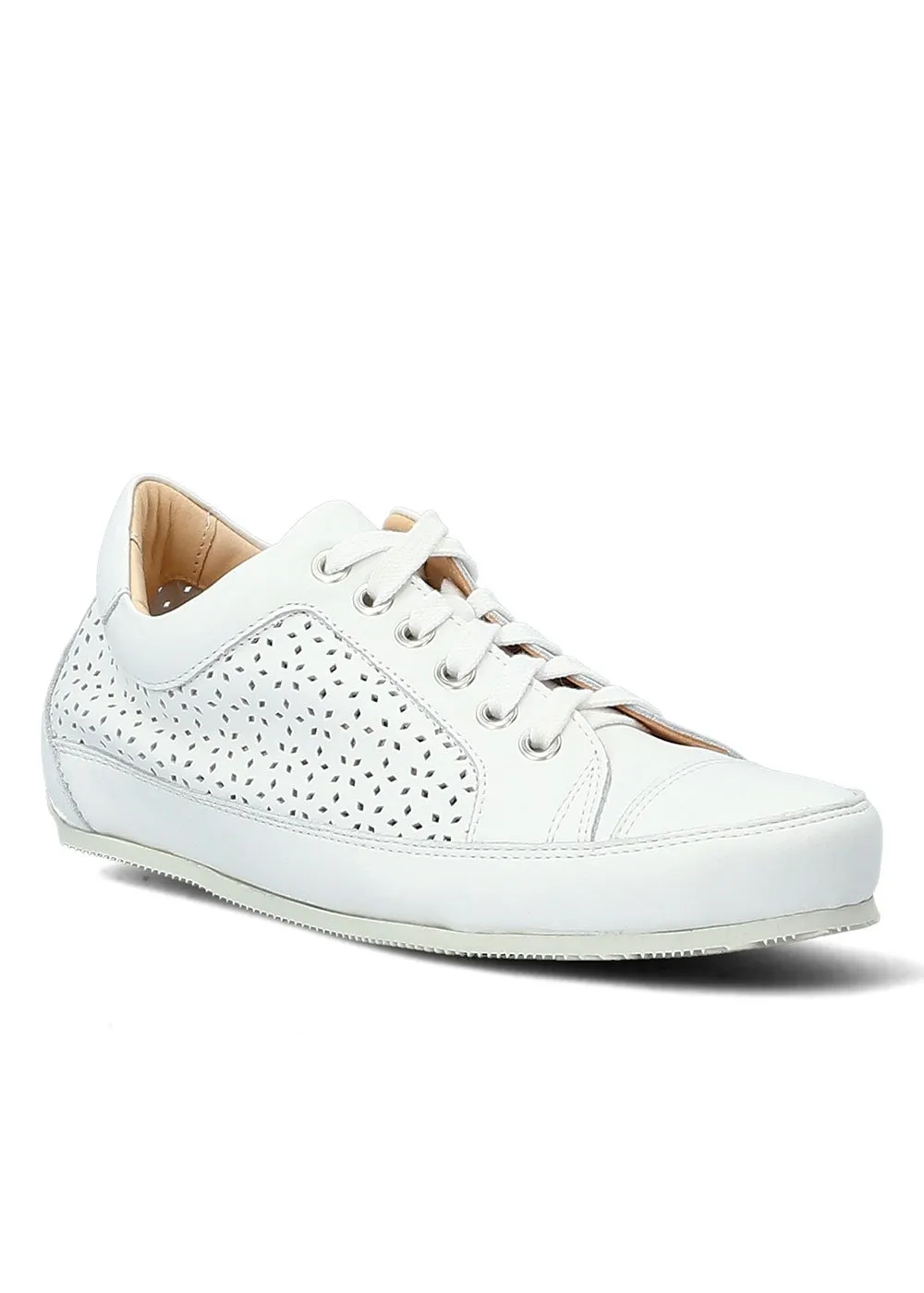 BASKET ROTONDA PERFOS CUIR BLANC