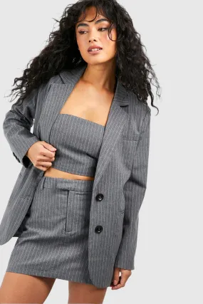 Blazer dos nu à rayures fines