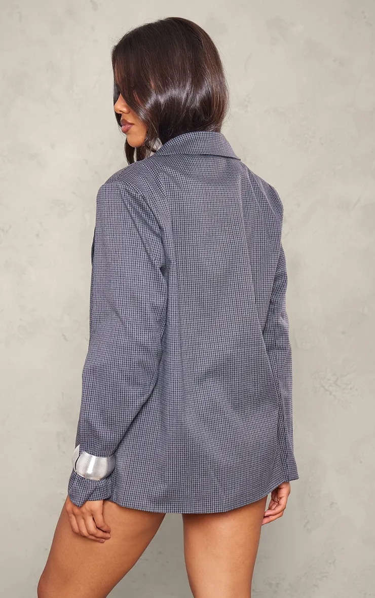 Blazer oversize gris à poches