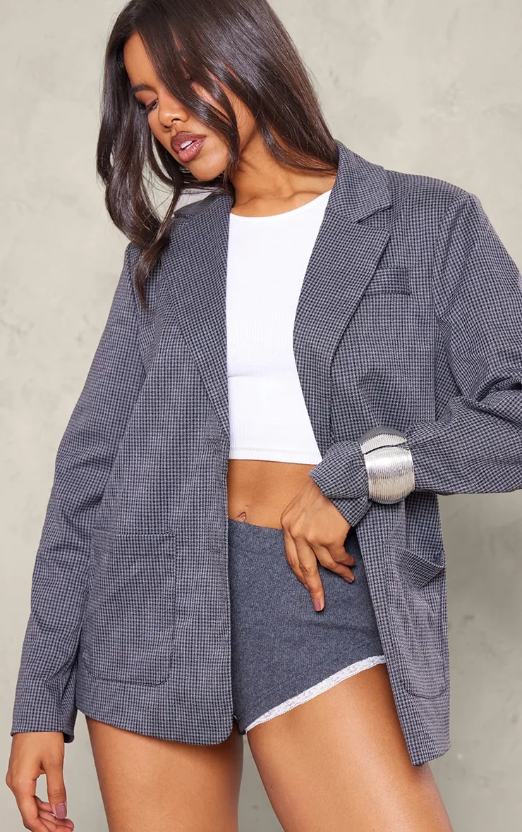 Blazer oversize gris à poches