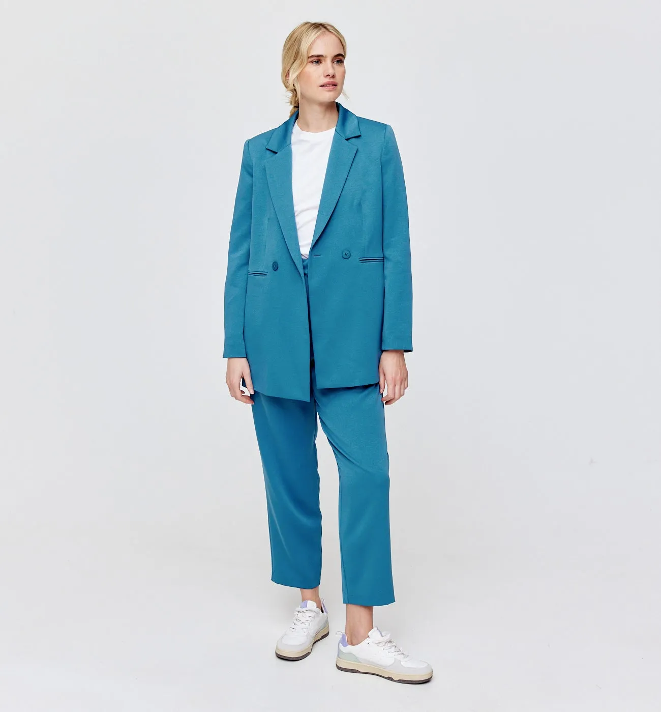 Blazer uni Femme - Bleu canard