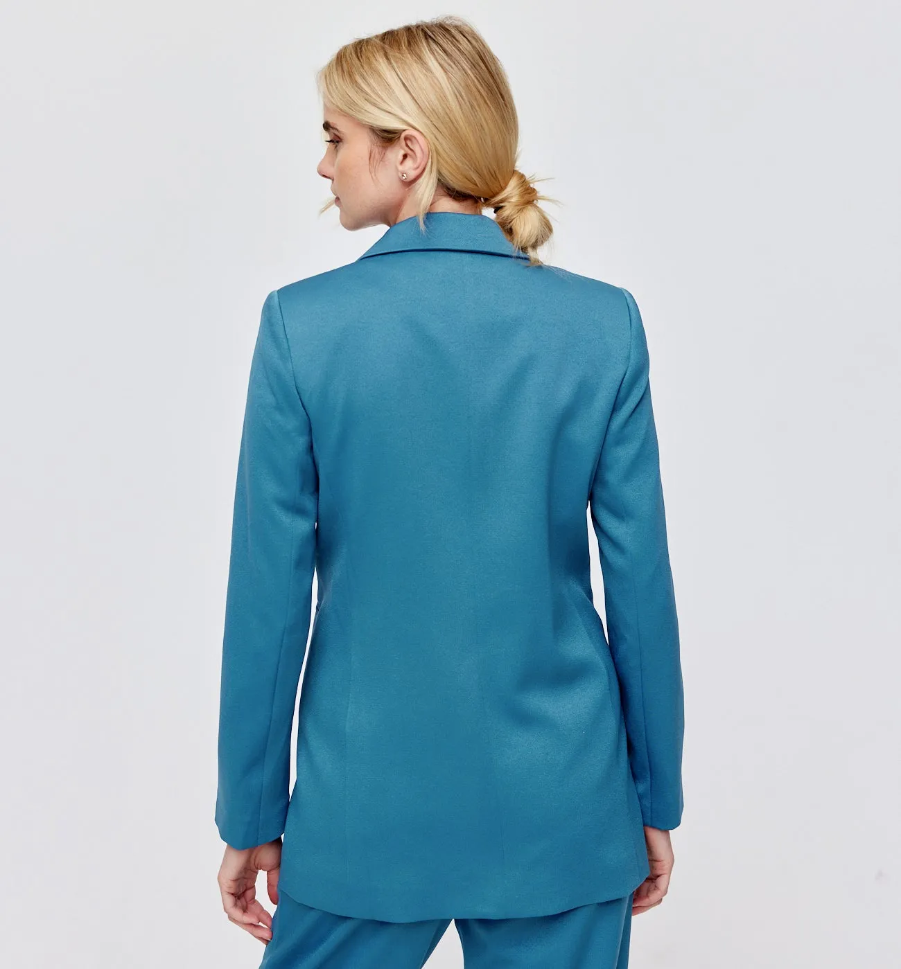 Blazer uni Femme - Bleu canard