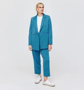 Blazer uni Femme - Bleu canard