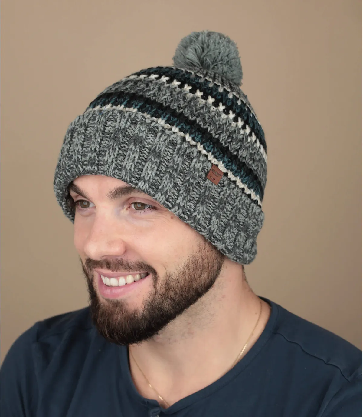 Bonnet pompon gris - Goser Beanie heather grey Barts : Headict