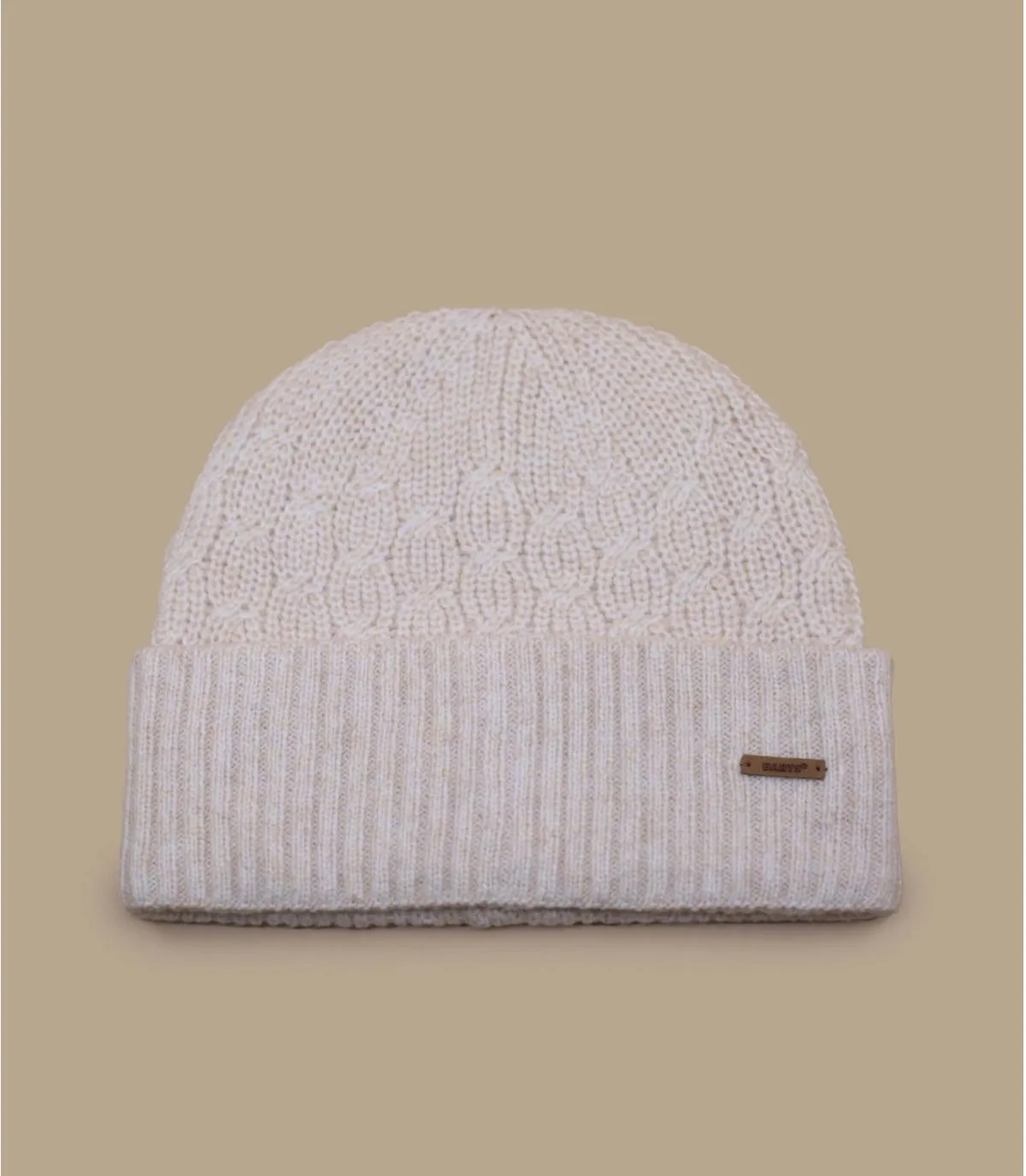 Bonnet revers femme beige eco-responsable - Laticia Beanie cream Barts : Headict