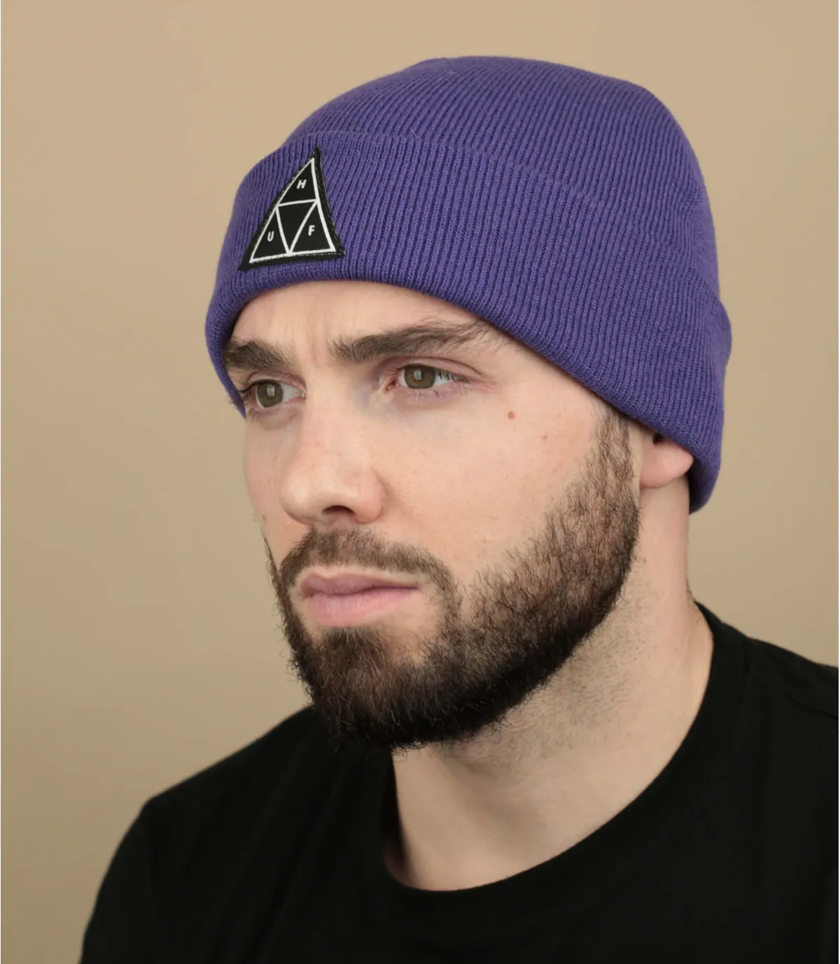 bonnet revers violet - TT Cuff Beanie purple Huf : Headict