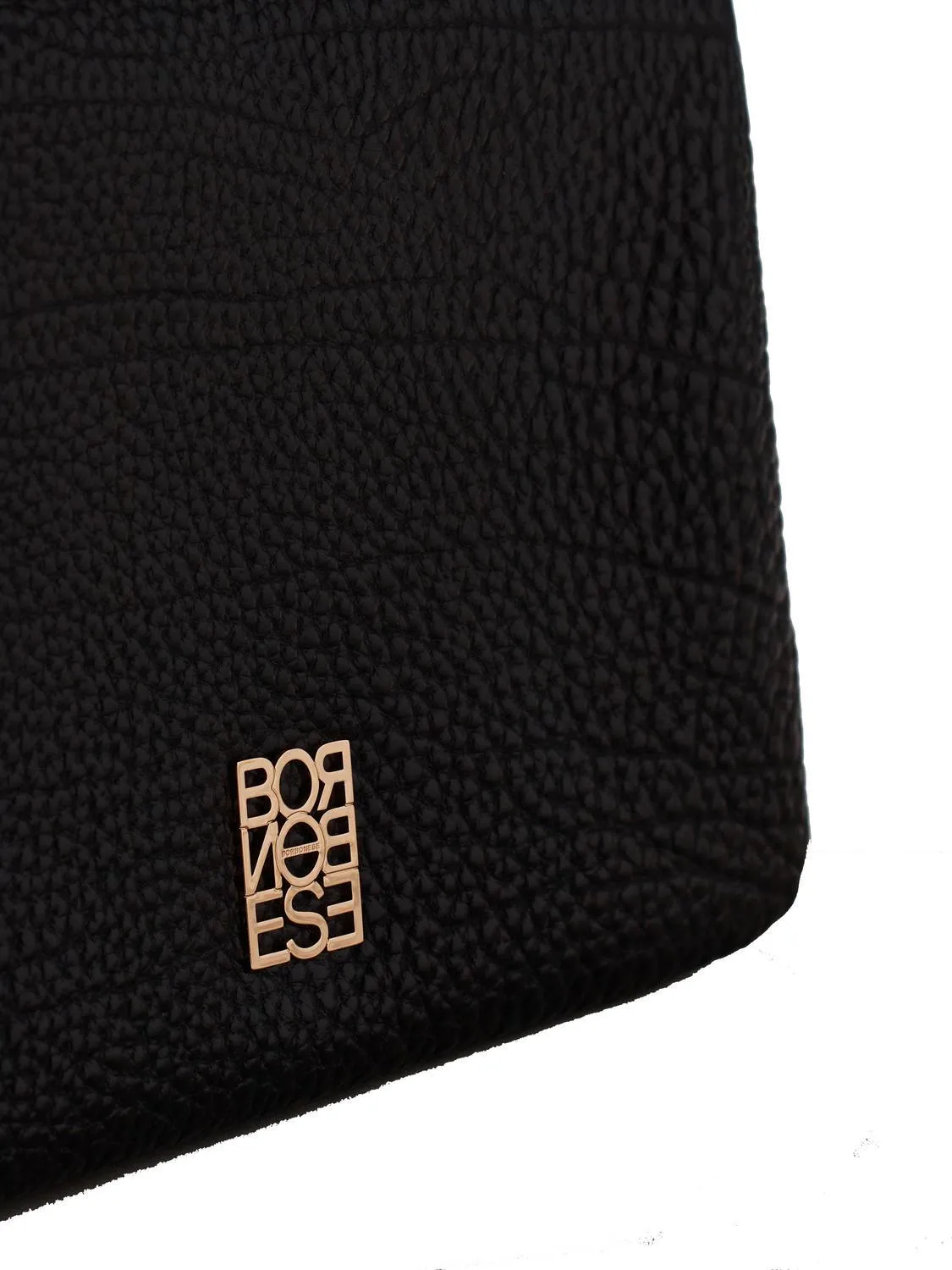 Borbonese Lettering Mini Sac Bandoulière, En Cuir Noir - Achetez À Prix Outlet!