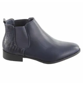 Botte femme simili cuir aspect serpent bleu marine JOLYVIA 