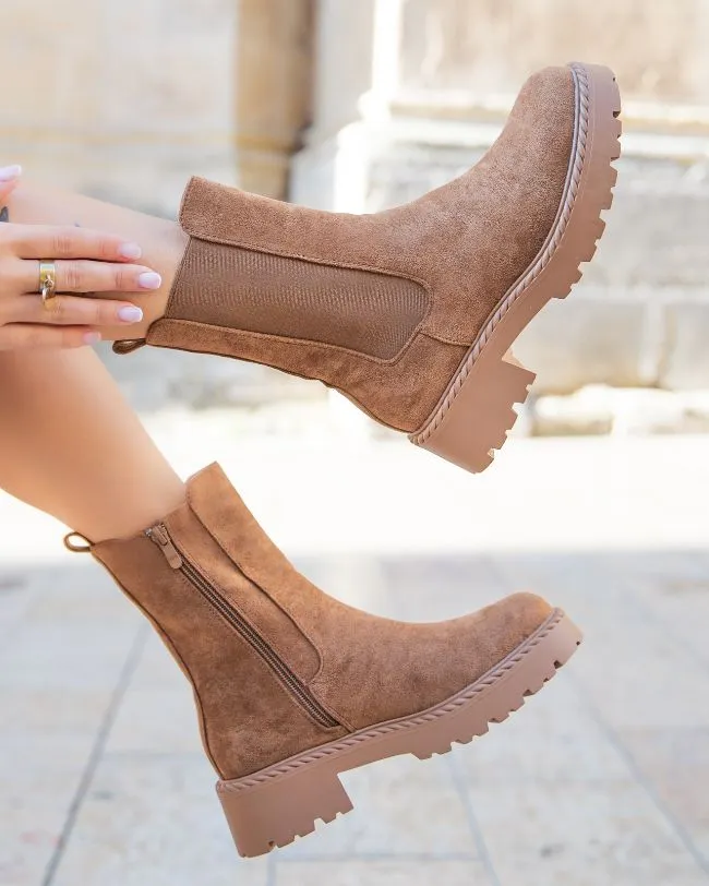 Bottines femme camel chelsea - Amel