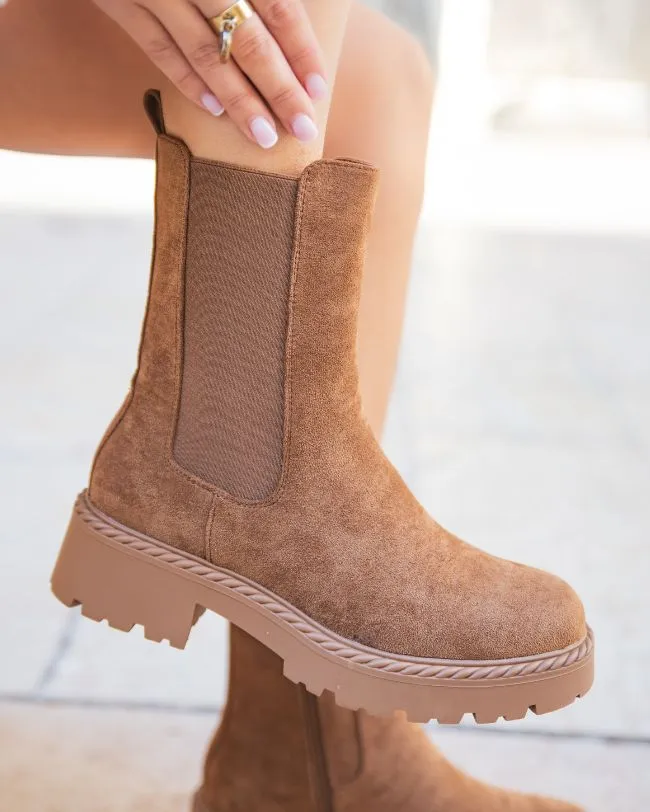 Bottines femme camel chelsea - Amel