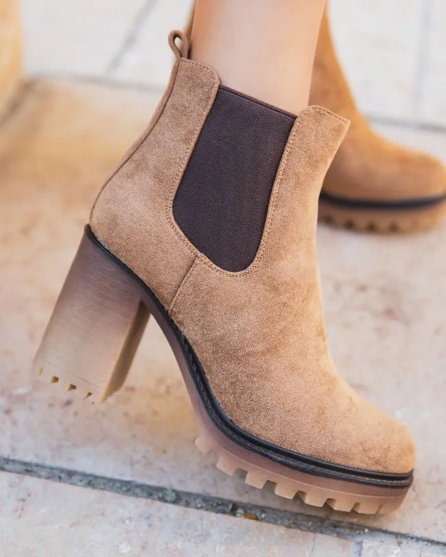 Bottines femme camel à talon - Bertille