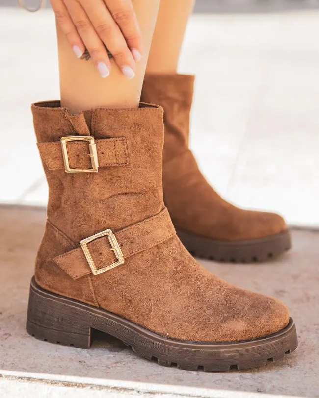 Bottines femme camel à talon - Bianca