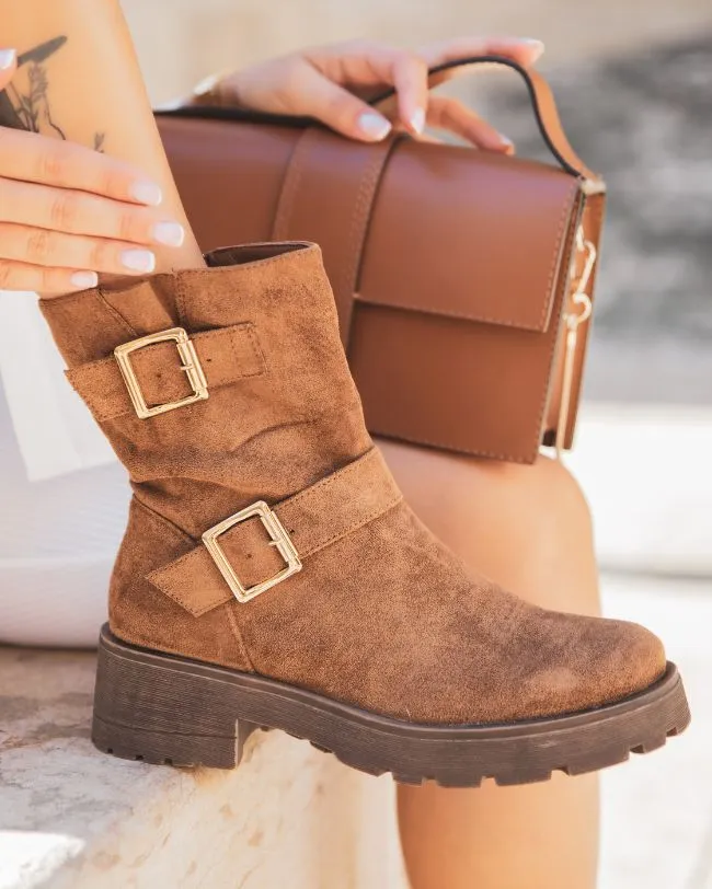 Bottines femme camel à talon - Bianca