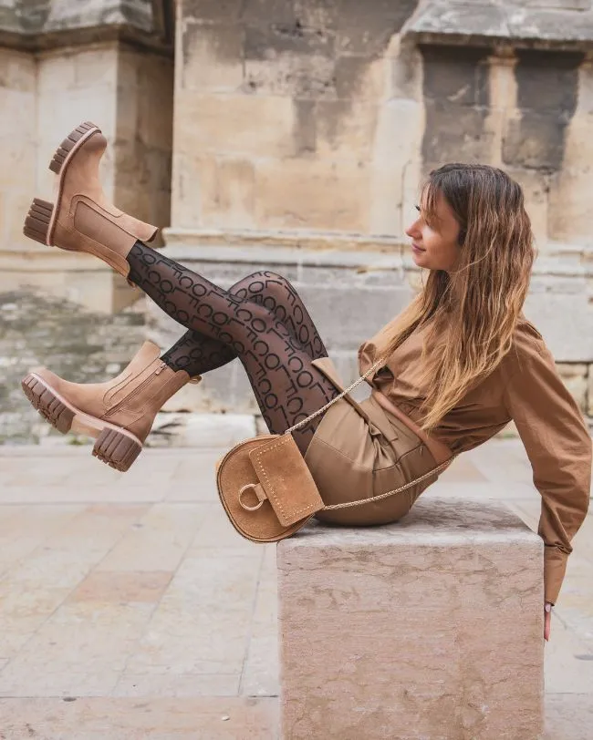 Bottines femme camel à talon - Vera