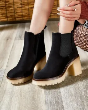 Bottines femme noires à talon - Hanaé