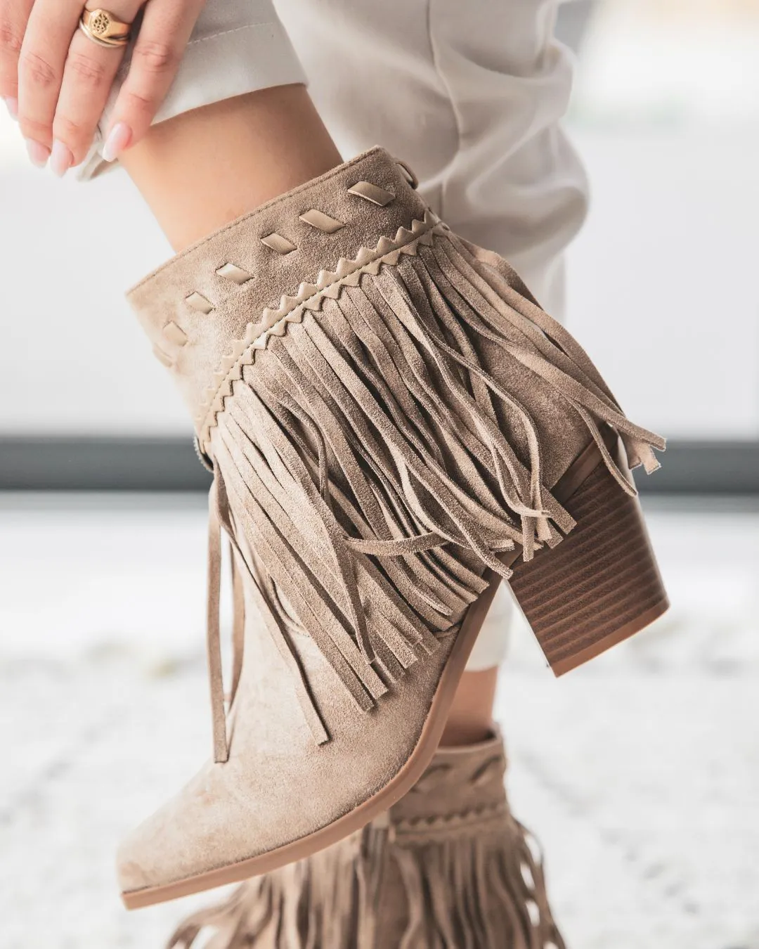 Bottines femme taupe à talon - Alma