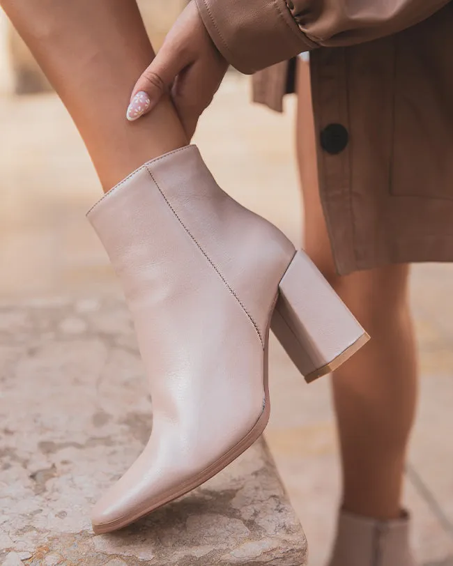 Bottines femme à talon beige - Mélissa