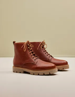 Bottines Théodore - Pull-up grainé cognac