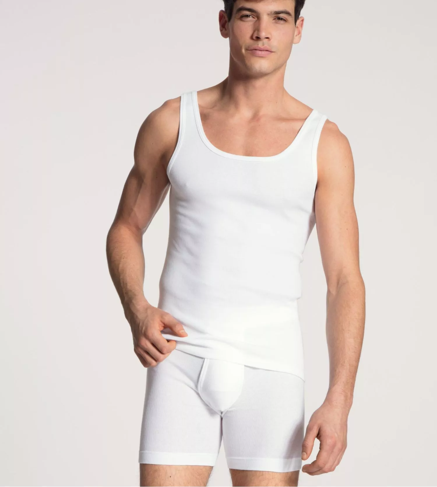 Boxer long Homme Classic Cotton BLANC 01 - Calida | Lingerie Sipp