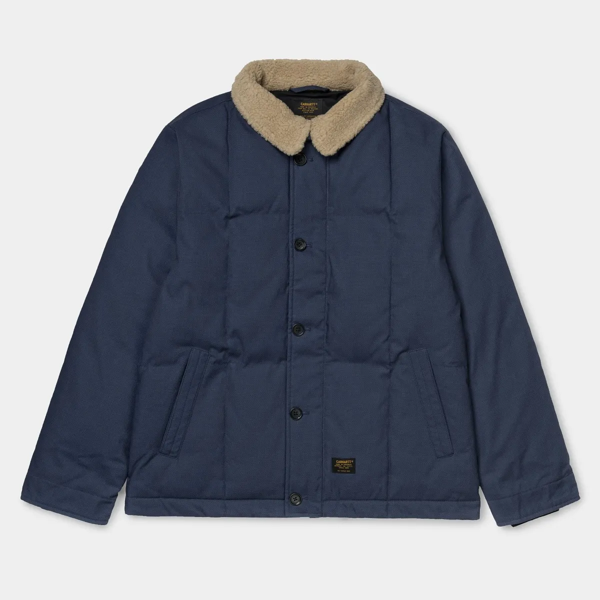 Carhartt WIP - Manteau bleu col mouton