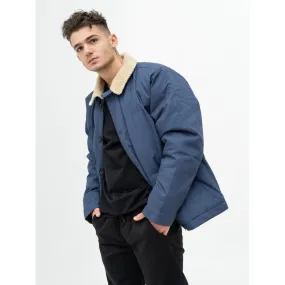 Carhartt WIP - Manteau bleu col mouton