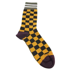 Chaussettes coton damier jaune LABONAL