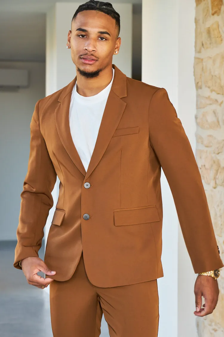 Costume 2 pièces blazer + pantalon camel