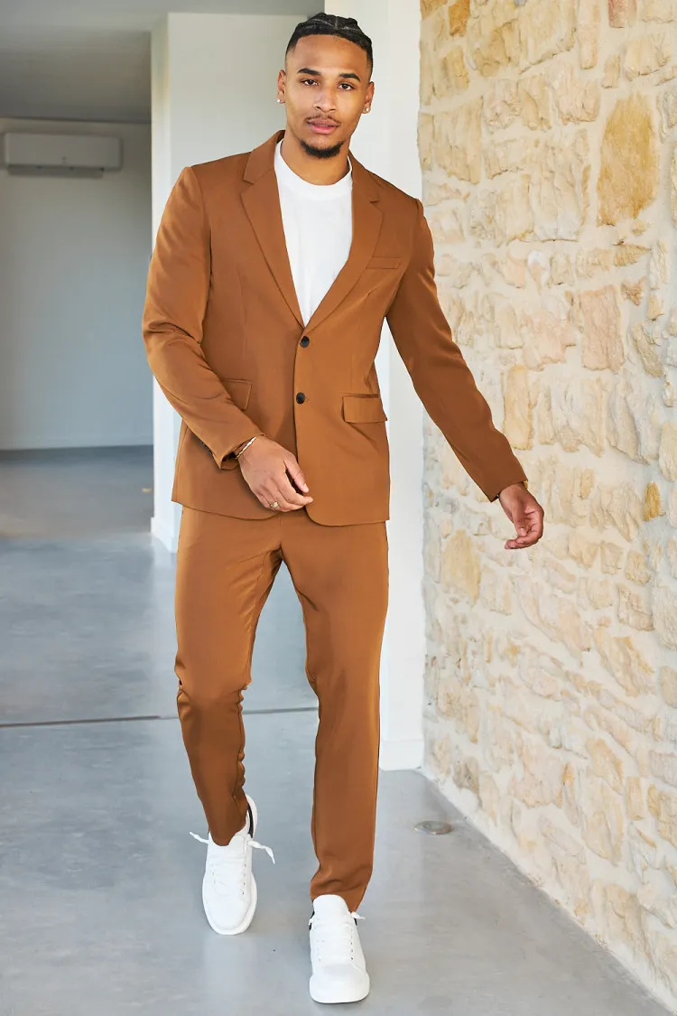 Costume 2 pièces blazer + pantalon camel