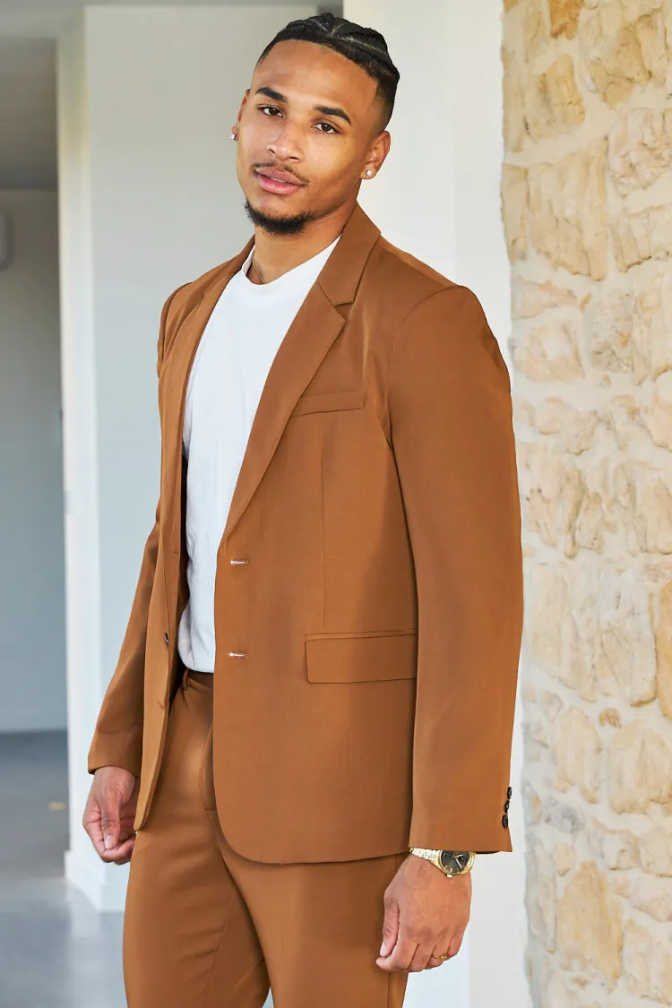 Costume 2 pièces blazer + pantalon camel