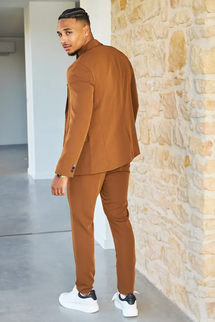 Costume 2 pièces blazer + pantalon camel