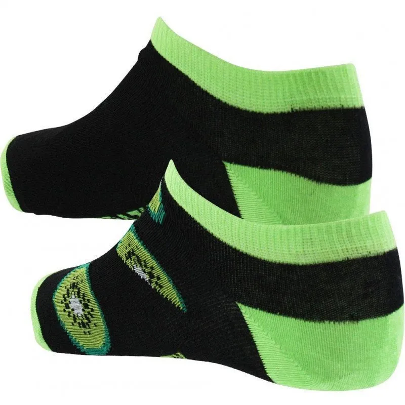 CRAZYSOCKS 2 paires de Socquettes Homme Coton Bio KIWI Noir Vert