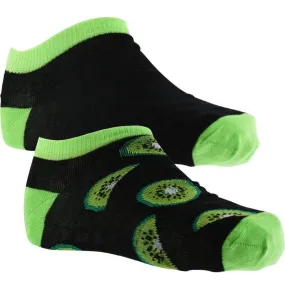 CRAZYSOCKS 2 paires de Socquettes Homme Coton Bio KIWI Noir Vert