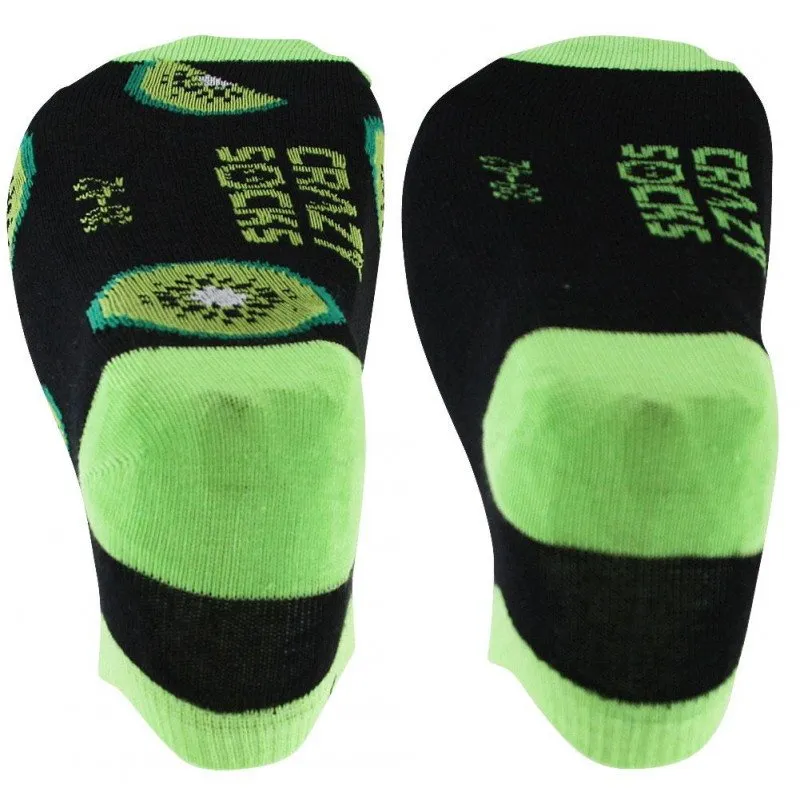 CRAZYSOCKS 2 paires de Socquettes Homme Coton Bio KIWI Noir Vert