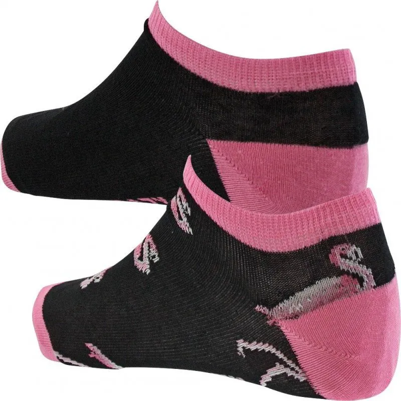 CRAZYSOCKS 2 paires Socquettes Femme Coton Bio FLAMAND Noir Rose