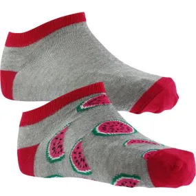 CRAZYSOCKS 2 paires Socquettes Femme Coton Bio PASTEQUE Gris Rose